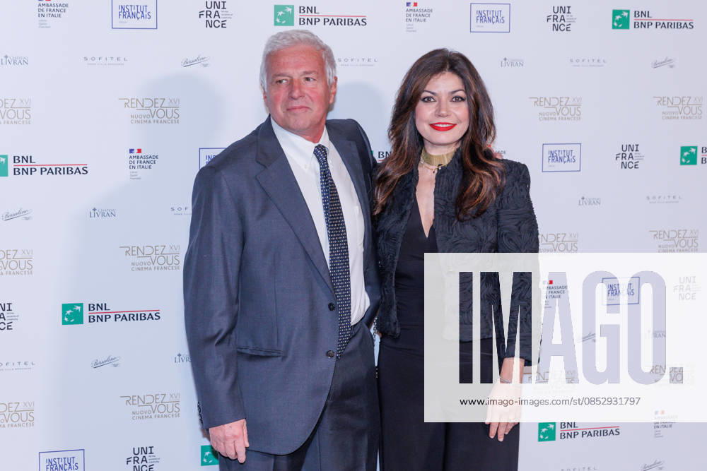 News - Photocall - Rendez-Vous Giannandrea Pecorelli and Marika Micalizzi attend the photocall for the presentation of the 16th edition of French film festival Rendez-Vous on April 07, 2026 in the French Embassy at Palazzo Farnese in Rome, Italy Rome Palazzo Farnese Italy