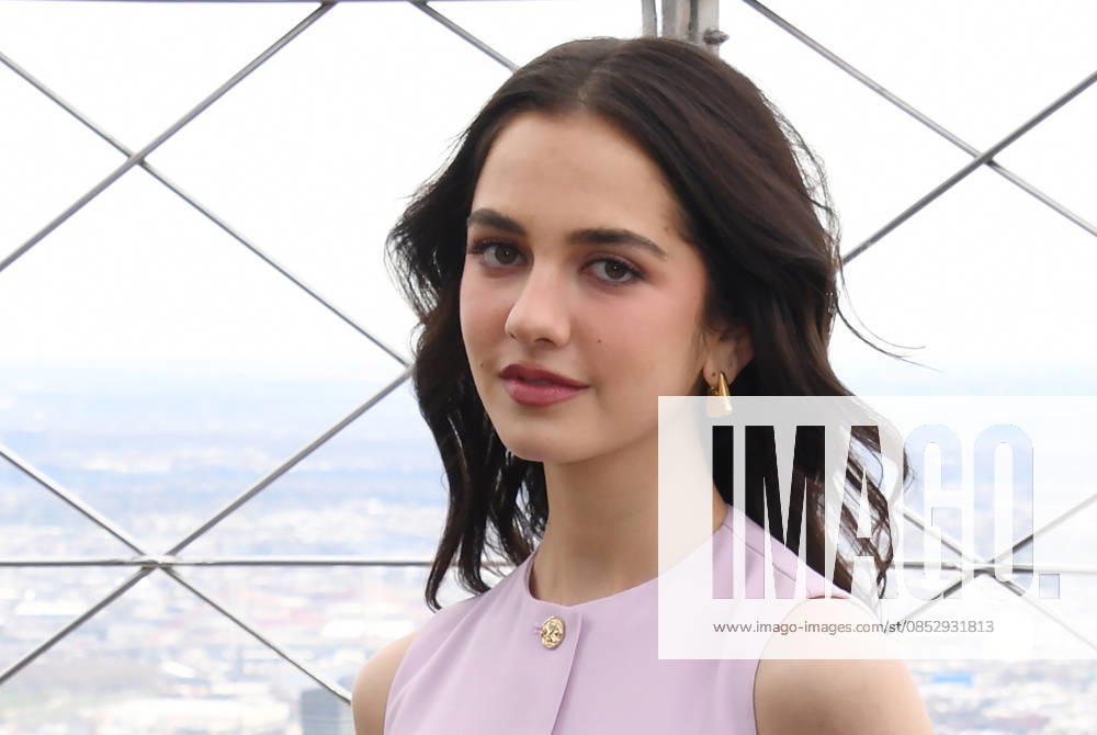 NEW YORK, NY- APRIL 7: Mattea Conforti pictured as the cast of Hulus The Testaments to Visit the Empire State Building Ahead of April 8 Premiere on April 7, 2026 in New York City.
