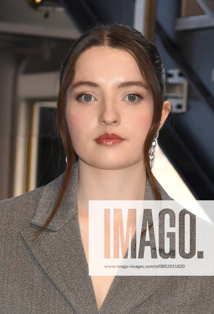 NEW YORK, NY- APRIL 7: Lucy Halliday pictured as the cast of Hulus The Testaments to Visit the Empire State Building Ahead of April 8 Premiere on April 7, 2026 in New York City.