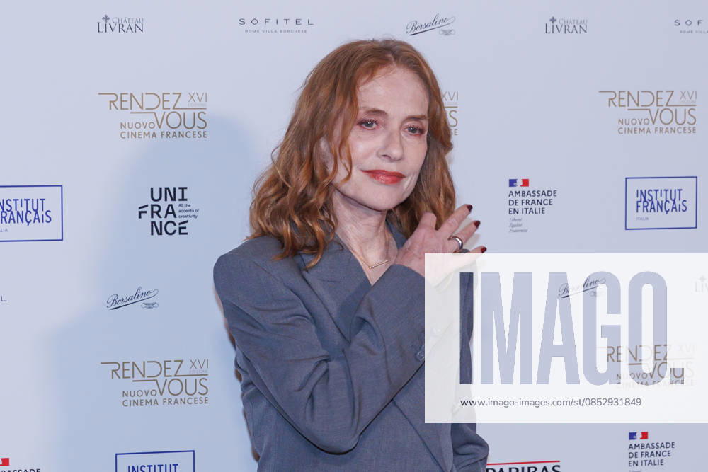 News - Photocall - Rendez-Vous Isabelle Huppert attends the photocall for the presentation of the 16th edition of French film festival Rendez-Vous on April 07, 2026 in the French Embassy at Palazzo Farnese in Rome, Italy Rome Palazzo Farnese Italy