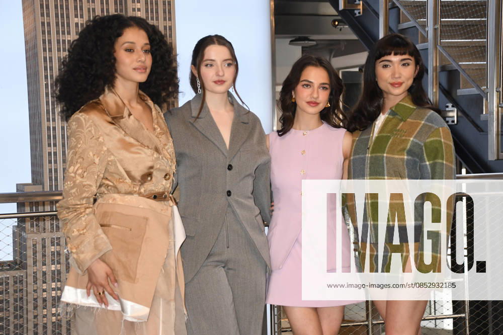 Cast of Hulus The Testaments visit the Empire State Building NEW YORK, NY- APRIL 7: Chase Infiniti. Lucy Halliday, Mattea Conforti and Rowan Blanchard pictured as the cast of Hulus The Testaments to Visit the Empire State Building Ahead of April 8 Premiere on April 7, 2026 in New York City. Credit: John Fycke AdMedia New York City New York USA