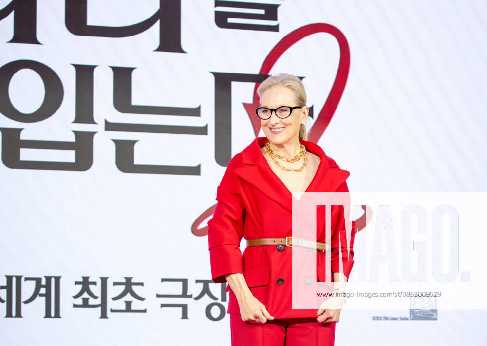 Meryl Streep, Apr 8, 2026 : Actress Meryl Streep at a press conference for the comedy drama film The Devil Wears Prada 2 in Seoul, South Korea. aflo_326274683