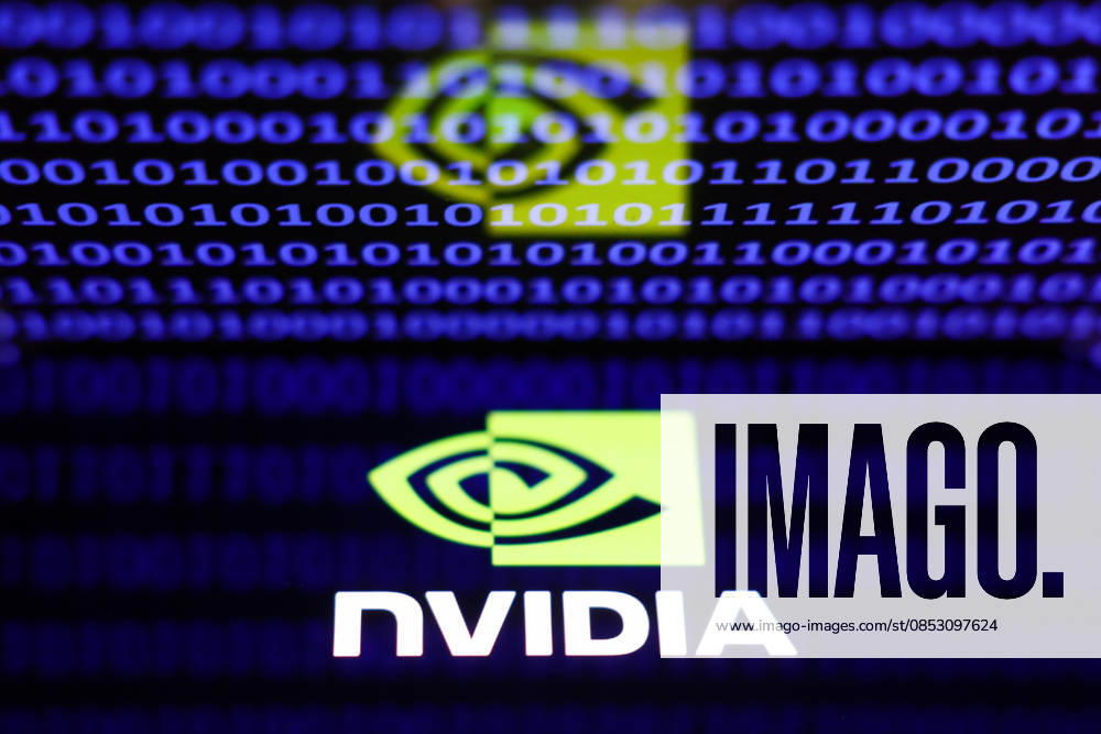 AI Photo Illustrations A binary code displayed on a laptop screen and Nvidia logo displayed on a phone screen are seen in this illustration photo taken in Krakow, Poland on April 8, 2026. Krakow Poland