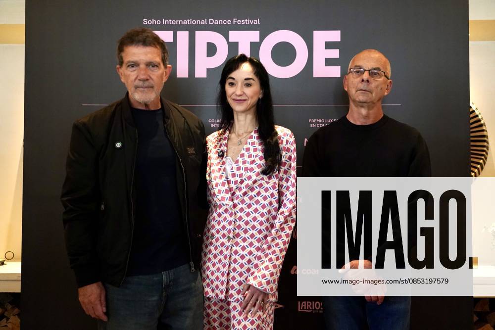 Inauguration Soho International Dance Festival TIP TOE The president of the Soho CaixaBank Theater Antonio Banderas i the dancer and director of Soho International Dance Festival TIP TOE, Lucía Lacarra c and the director of the French company Malandain Ballet Biarritz, Thierry Malandain d at the photocall at the inauguration of the Soho International Dance Festival TIP TOE A 10 April 2026, in Malaga Andalusia, Spain Four leading international dance companies will participate in the first edition of the Soho International Dance Festival TIP TOE, which will take place at the Soho CaixaBank Theater For ten days in April, Malaga will be filled with dance, movement and artistic expression 10 APRIL 2026 Á Malaga Andalucia Malaga Andalucia Espana