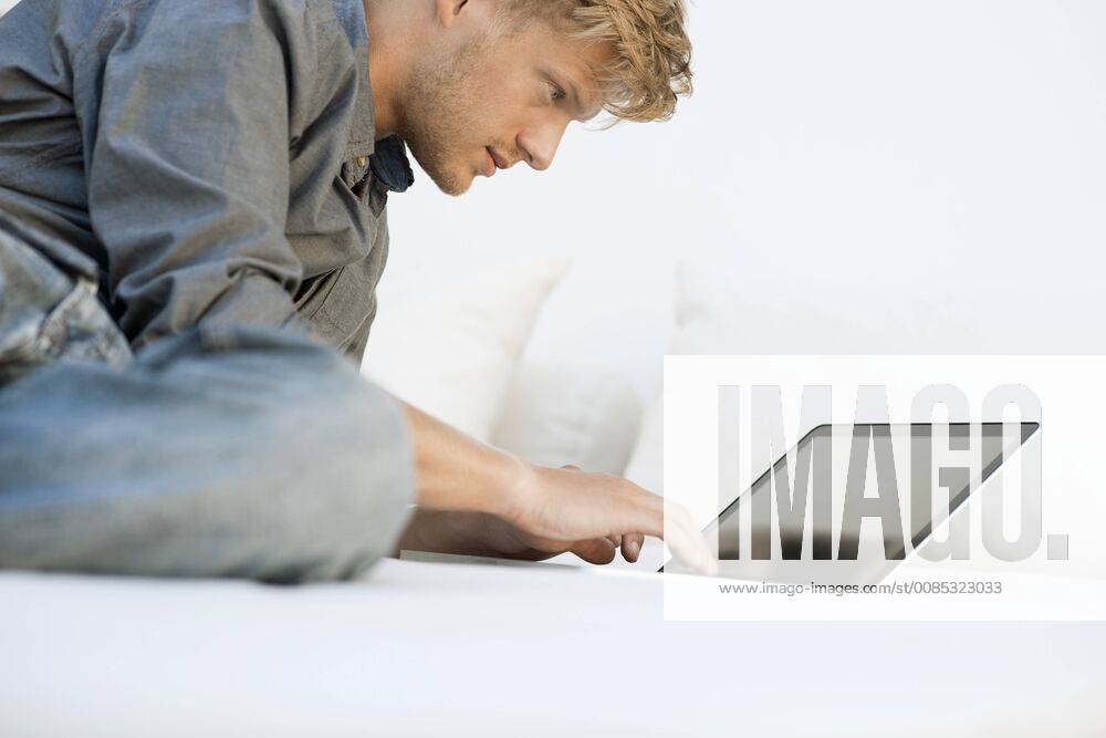 Man using laptop computer