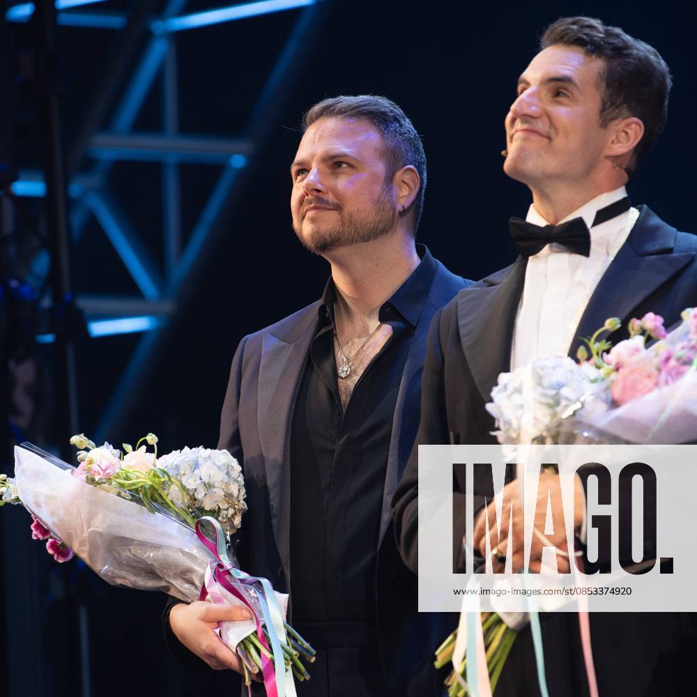 Brad Greer, John Riddle on stage for TITANIQUE Opening Night on Broadway Curtain Call, St. James Theatre, New York, NY, April 12, 2026. Photo By: Simon Lindenblatt Everett Collection TITANIQUE Opening Night on Broadway Curtain Call PUBLICATIONXNOTxINxCANxCHNxFRAxITAxJPNxNORxPOLxRUSxESPxUKxUSA