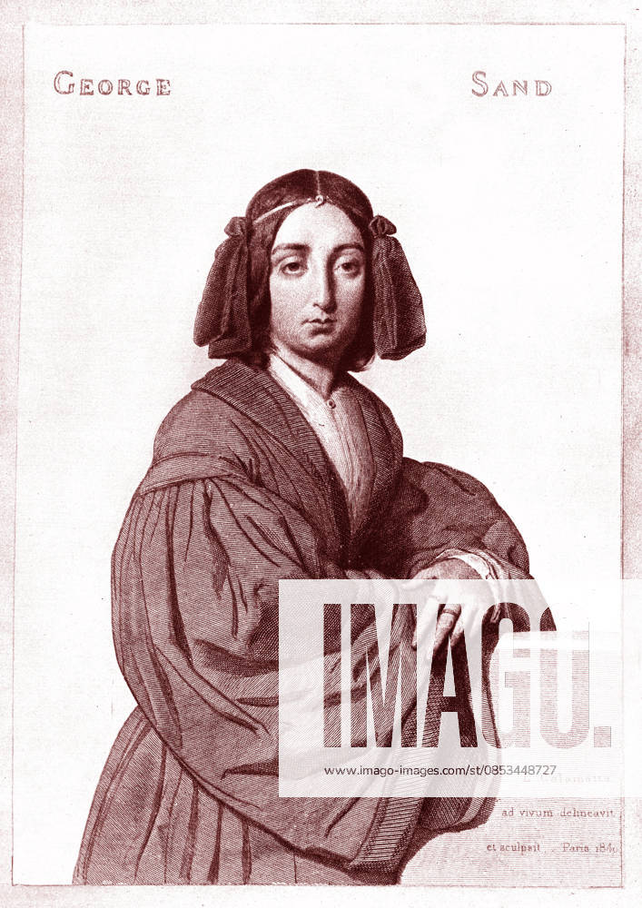 George SAND 1804 1876 Amantine Aurore Lucile Dupin, Baroness Dudevant , French writer and novelist Engraving by Luigi Calamatta 1801 1869 , 1930