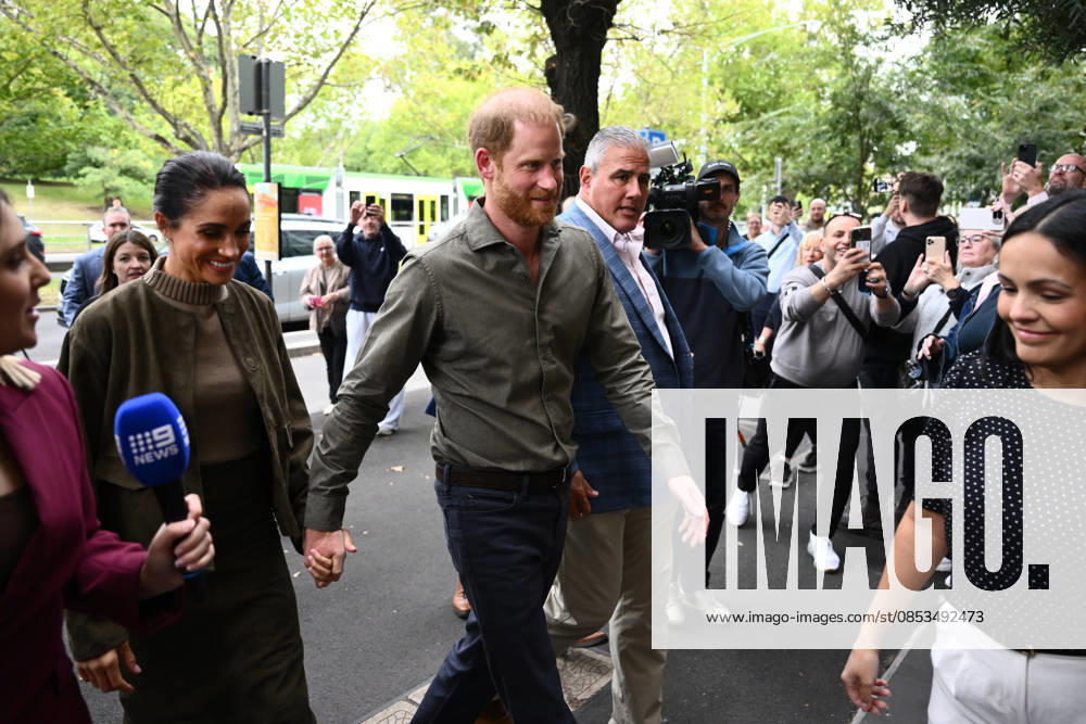HARRY AND MEGHAN AUSTRALIA VISIT, Prince Harry and Meghan, the Duke and Duchess of Sussex arrive for a visit to the Australian National Veterans Arts Museum in Melbourne, Tuesday, April 14, 2026. ( NO ARCHIVING MELBOURNE VICTORIA AUSTRALIA
