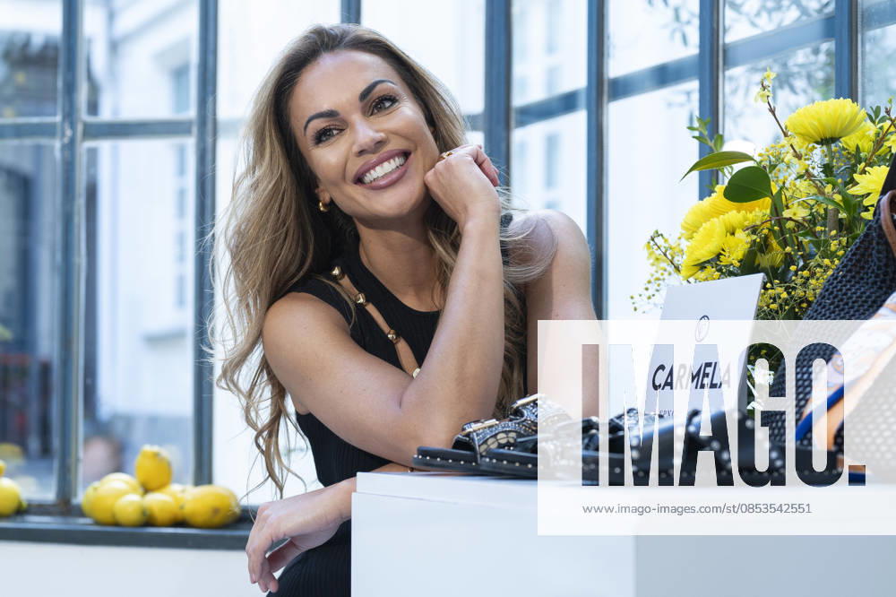 Lara Alvarez in Madrid, Spain - 14 Apr 2026 Lara Alvarez presents the new Carmela footwear collection at the El Invernadero de The Sibarist. Madrid Spain