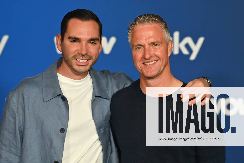 V re Ralf SCHUMACHER with partner Etienne BOUSQUET CASSAGNE Munich program presentation SKY SPOTLIGHT, Sky Originals on 15 04 2026 at the Hotel Bayerischer Hof