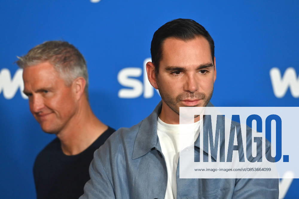 Ralf SCHUMACHER with partner Etienne BOUSQUET CASSAGNE Munich program presentation SKY SPOTLIGHT, Sky Originals on 15 04 2026 at the Hotel Bayerischer Hof