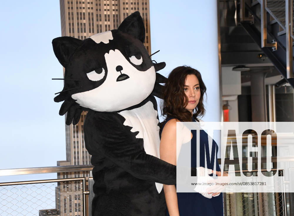 NEW YORK, NY- APRIL 16: Aubrey Plaza pictured as the cast of the Prime Series Kevin visit the Empire State Building Ahead of the Premiere on April 16, 2026.