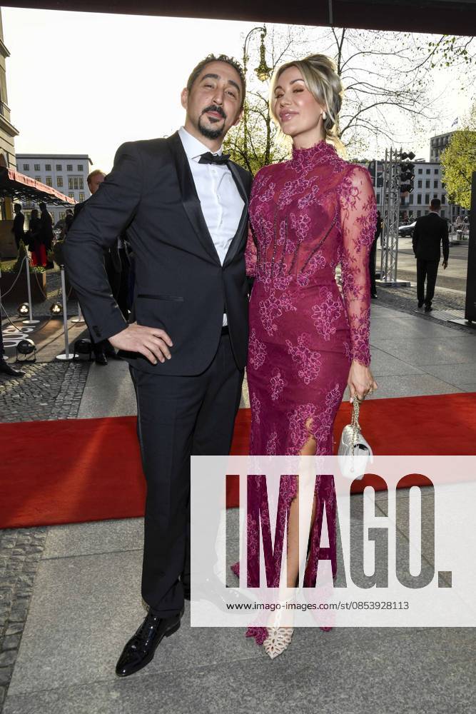 ABB PRESS BALL Eko Fresh with wife Sarah Bora as guest at the 73 Federal Press Ball at the Hotel Adlon Kempinski on 17 04 2026 in Berlin