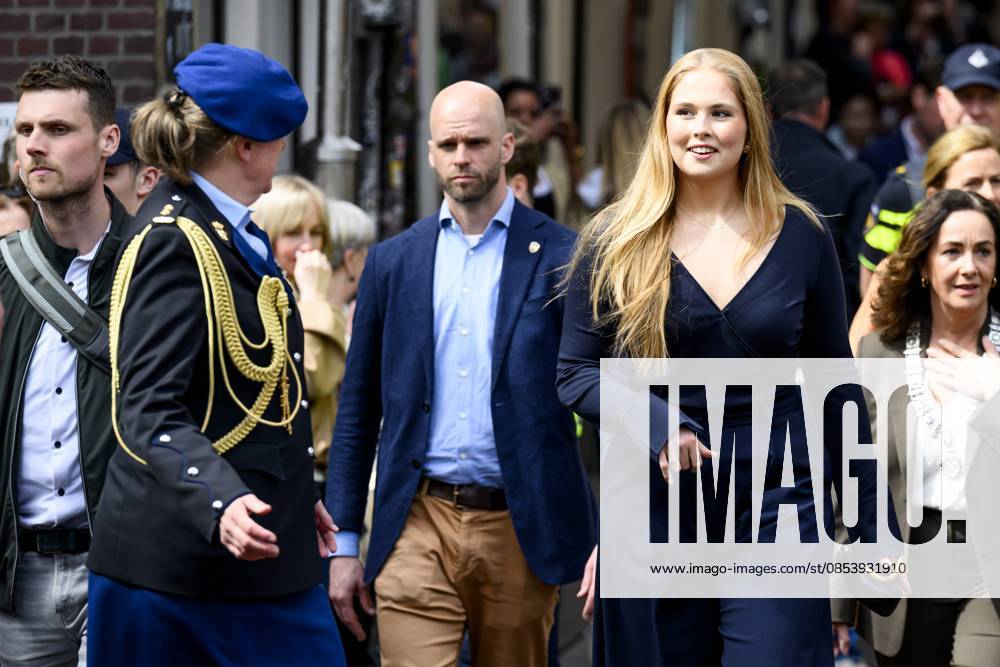Amsterdam, The Netherlands, 2026-04-17 13:51:25 AMSTERDAM, 17-04-2026, Warmoes Biennial Princess of Orange - Princess Amalia is visiting Amsterdam at the invitation of Mayor Halsema. The visit follows an earlier meeting with Amsterdammers at the Mayor s official residence. During the two-day visit, the Princess will become better acquainted with various sectors and be briefed on current topics such as science, sports, culture, housing, and social cohesion. PHOTO: NLBeeld Patrick van Emst In the photo: Princess Amalia visits various locations participating in the Warmoes Biennial. New artworks created specifically for the different locations are on display in shops, pubs, and churches in the city center. Credit: NL Beeld Patrick van Emst