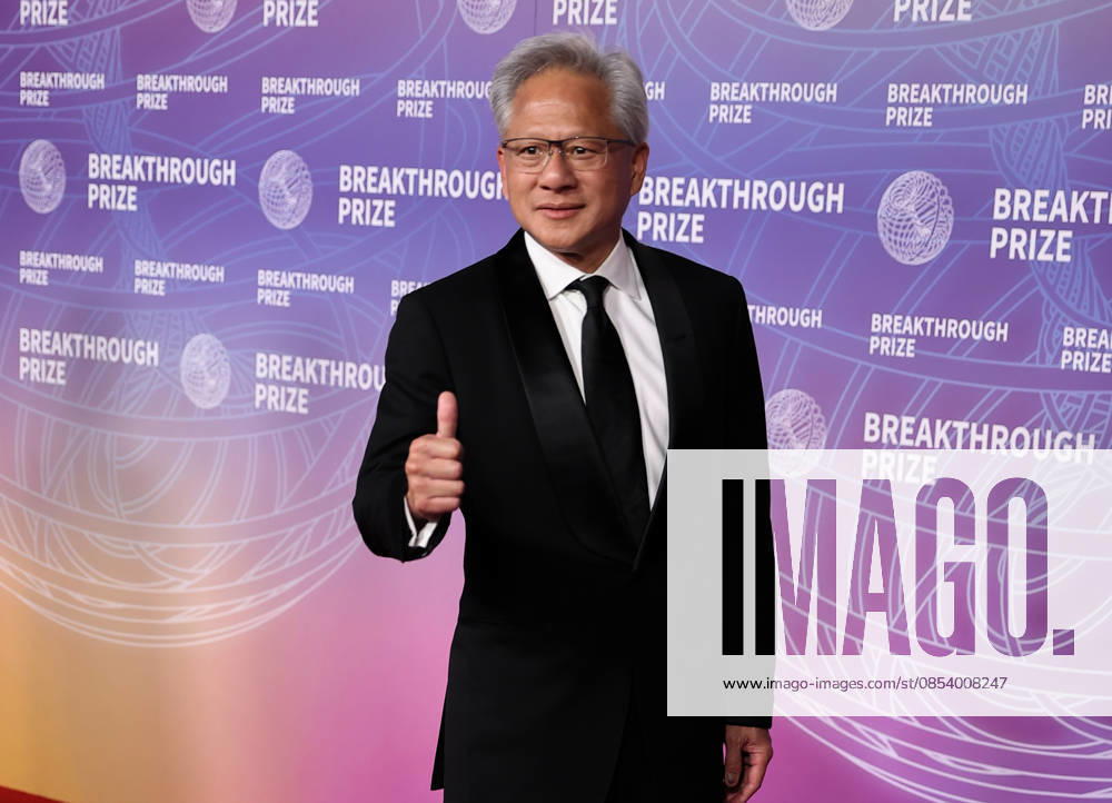 Breakthrough Prize Ceremony Red Carpet 2026 SANTA MONICA, CA - APRIL 18: President and CEO of NVIDIA Jensen Huang attends the 12th Annual Breakthrough Prize Awards and Ceremony at Barker Hangar in Santa Monica of Los Angeles, California, United States on April 18, 2026. Tayfun Coskun Anadolu California United States. Editorial use only. Please get in touch for any other usage.