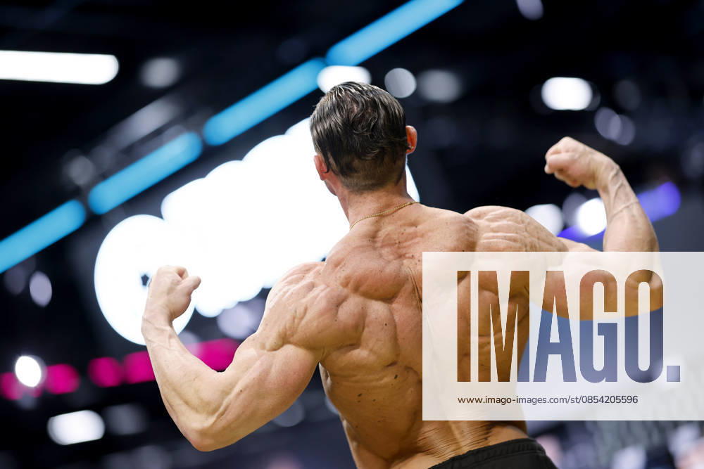Bodybuilder Chris Baumann at the PEAK stand at the leading international trade fair for fitness, wellness and health, as well as bodybuilding, weight training and martial arts FIBO 2026 at Koelnmesse Cologne, 19 04 2026 NRW Germany