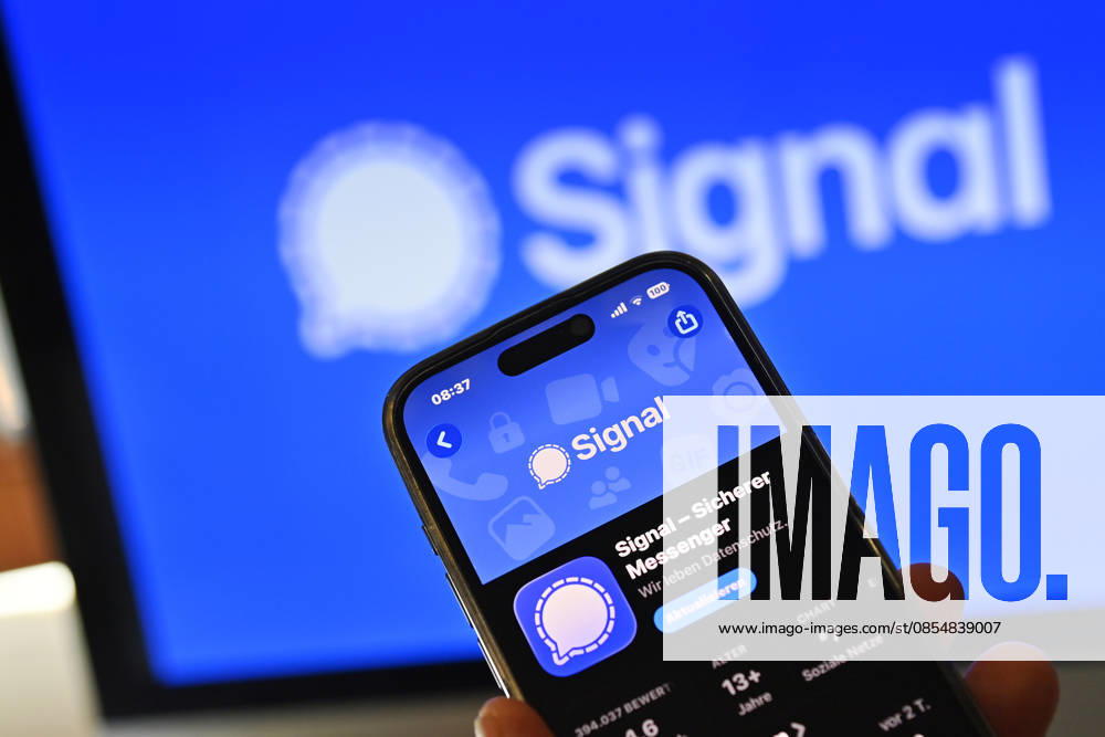 Symbol photo Signal Messenger, The messenger app Signal is popular with many people for whom privacy is important Now there is a major phishing attack, which apparently also affects federal ministers The evidence of the author is growing Social networks,Smartphone,Logos,Logo,App,