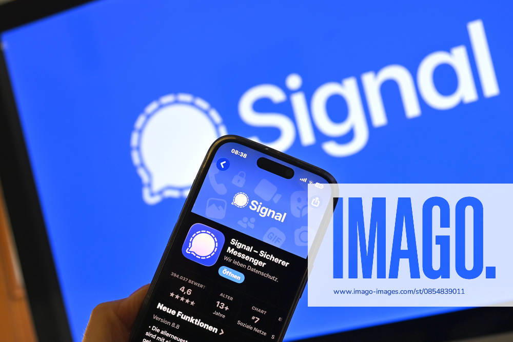 Symbol photo Signal Messenger, The messenger app Signal is popular with many people for whom privacy is important Now there is a major phishing attack, which apparently also affects federal ministers The evidence of the author is growing Social networks,Smartphone,Logos,Logo,App,