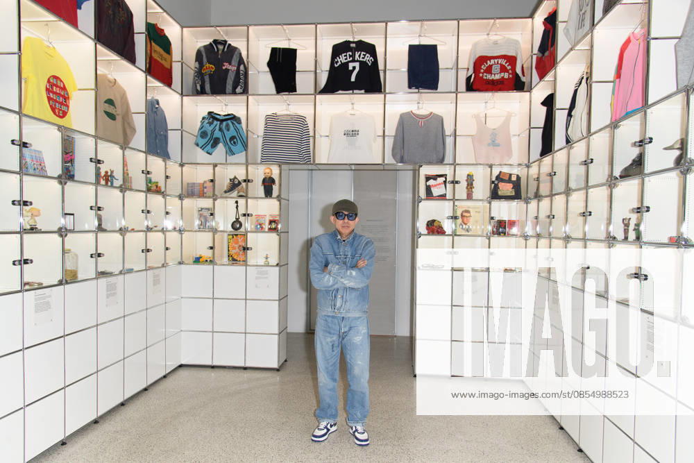NIGO: From Japan with Love Press Preview at Design Museum, London, UK - Japanese fashion designer NIGO (born Tomoaki Nagao) poses in front of his vintage collection at a photocall for The Design Museum s NIGO: From Japan with Love Exhibition at The Design Museum in London, England, UK on Tuesday 28 April 2026 which runs from 1st May 2026 - 4th October 2026., Credit:Justin Ng Avalon UK, England, London, Design Museum