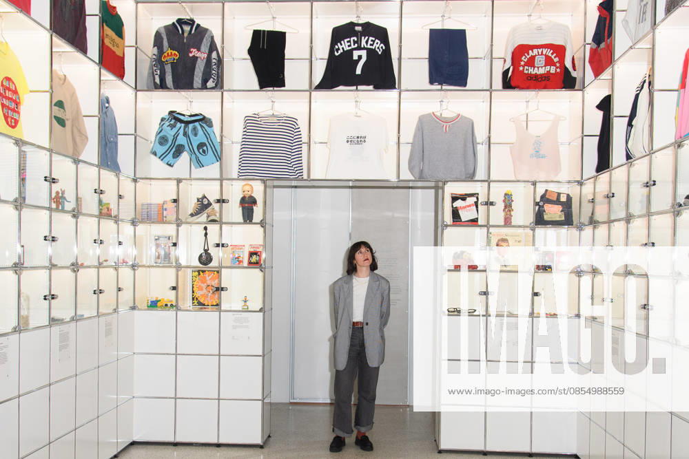 NIGO: From Japan with Love Press Preview at Design Museum, London, UK - A staff member poses with NIGO s Vintage Collection at a photocall for The Design Museum s NIGO: From Japan with Love Exhibition at The Design Museum in London, England, UK on Tuesday 28 April 2026 which runs from 1st May 2026 - 4th October 2026., Credit:Justin Ng Avalon UK, England, London, Design Museum