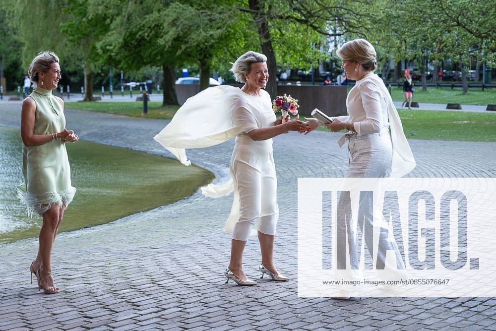 Queen Mathilde of Belgium (R) pictured during the 27th edition of the award ceremony of the Womed Award , for best female entrepreneur, organised by Markant and Unizo, Tuesday 28 April 2026 in Brussels. JAMESxARTHURxGEKIERE 172331919