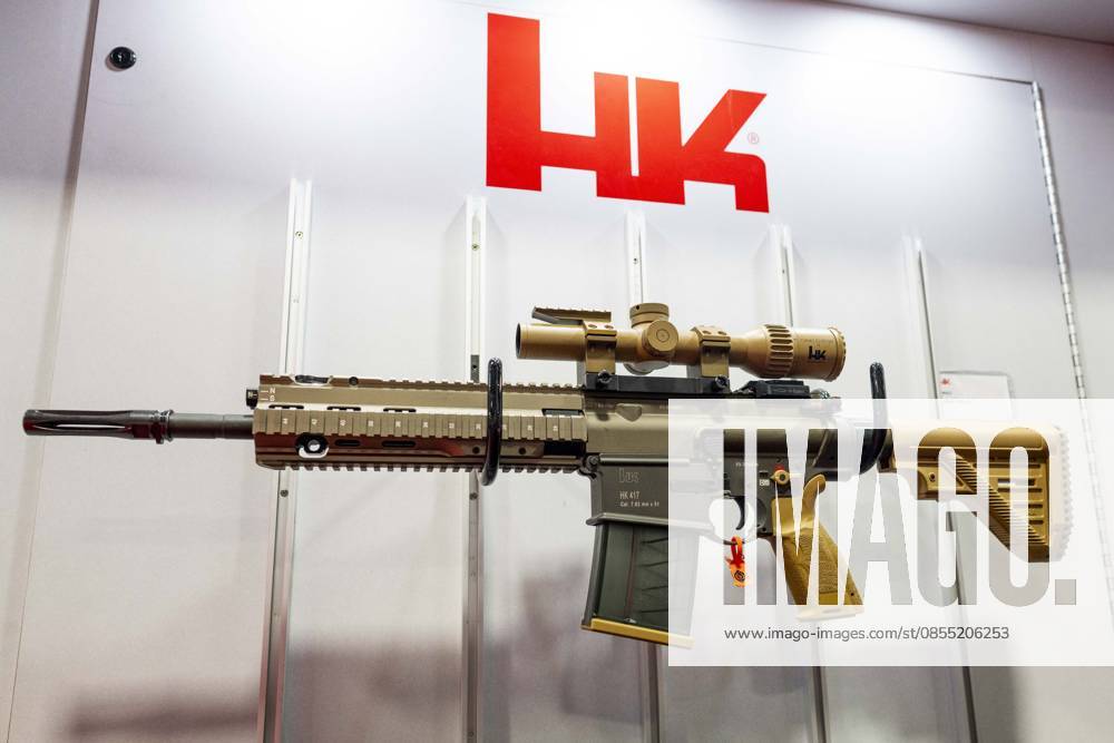 A Heckler & Koch HK417 rifle at the Modern Day Marine conference at the Walter E. Washington Convention Center in Washington, DC. Washington USA - ZUMAb161 20260429_aap_b161_002