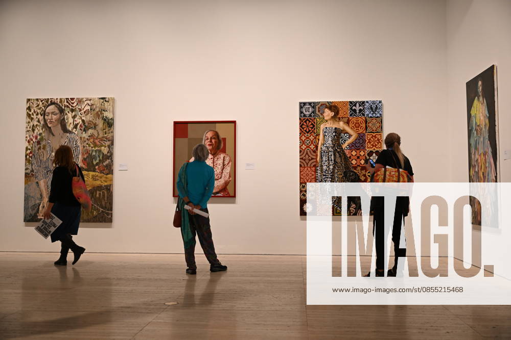 ARCHIBALD PACKING ROOM PRIZE, Patrons look at the finalists of the 2026 Archibald Prize at the Art Gallery of New South Wales in Sydney, Thursday, April 30, 2026. Artist Sean Layh was announced as winner of the Packing Room Prize. ( NO ARCHIVING Sydney New South Wales Australia