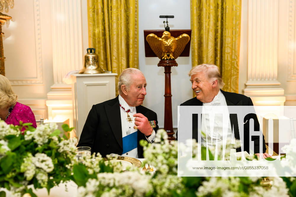 King Charles III State Visit to the USA President Donald J. Trump and First Lady Melania Trump host a State Dinner for King Charles III and Queen Camilla of the United Kingdom, Tuesday, April 28, 2026, in the East Room of the White House., Credit:Daniel Torok Avalon