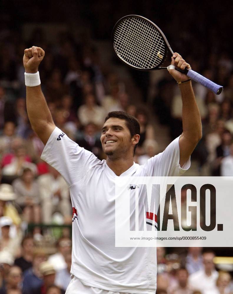 Mark Philippoussis (Australien) - Siegesjubel Tennis Herren All England Championships 2003, Grand Slam, ATP-Tour, Halbfinale Einzelbild London Wimbledon Freude, Begeisterung,