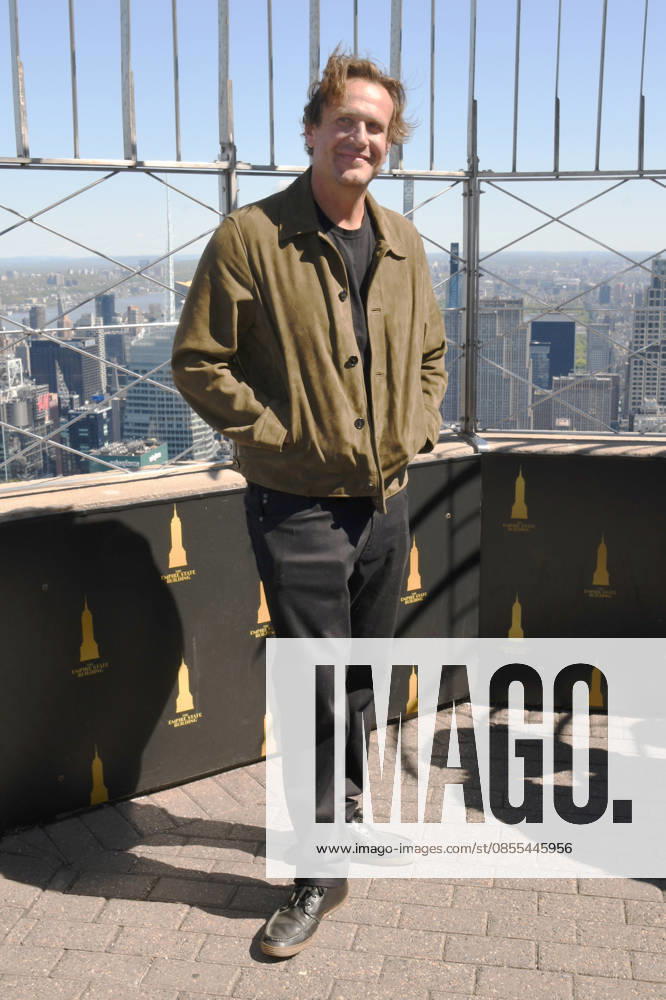 NEW YORK, NY - MAY 1: Jason Segel pictured as Apple TVs Shrinking cast visit the Empire State Building in celebration of Its Third Season on May 1, 2026 in New York City.