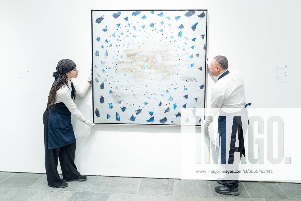 Concetto Spaziale, Il Cielo Di Venezia by Lucio Fontana on view during May Marquee Modern & Contemporary Auctions press preview at Sotheby s The Breuer in New York, NY on May 1, 2026. Bronx USA - ZUMAr339 20260501_znp_r339_022