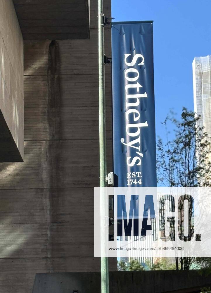 A view of Sotheby s signage seen during the press preview for Sothebys New York May Marquee Week Modern and Contemporary Auctions held at The Breuer Building. New York USA - ZUMAk03_ 20260501_zaf_k03_020