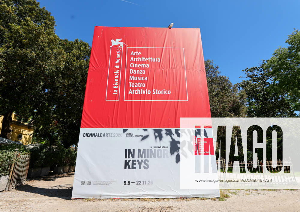 La Biennale di Venezia 61 International Art Exhibition IN MINOR KEYS , curated by Koyo Kouoh in Venice this is how visitors are greeted in front of the main entrance , next to the VIP guest restaurant PARADISO Venice Giardini Arsenale Venetia Italy