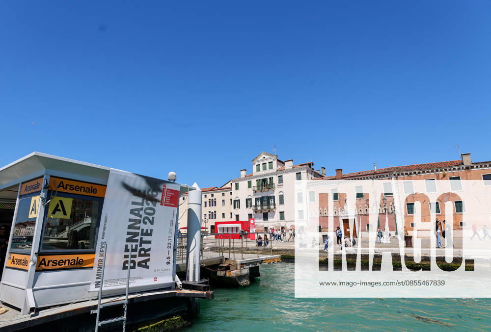 La Biennale di Venezia 61 International Art Exhibition IN MINOR KEYS , curated by Koyo Kouoh in Venice View from the water cab to the station Arsenale Venice Giardini Arsenale Veneto Italy