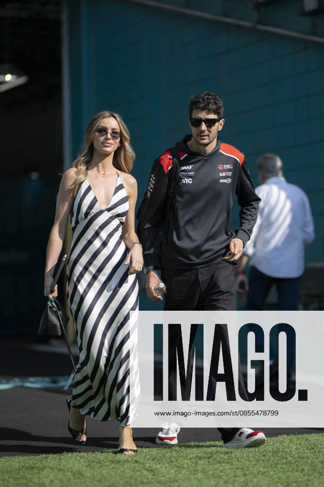 Miami Grand Prix 2026 - Pilots and Girlfriends 31 Esteban Ocon (Haas) and Elena Berri arrival before the Sprint Race session of the F1 Grand Prix of Miami at Miami International Autodrome on May 2, 2026 in Miami Florida . Photo by Eliot Blondet ABACAPRESS.COM Miami Florida United States