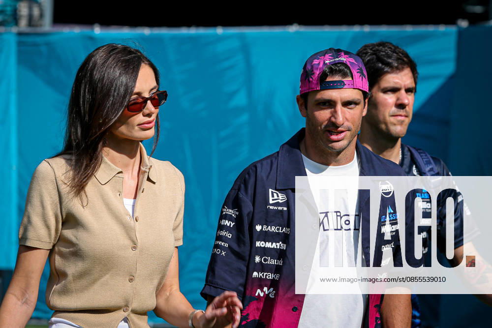 Miami Grand Prix 2026 - Pilots and Girlfriends (55) Carlos Sainz Jr (ESP) - Atlassian Williams F1 Team - Williams FW48 - Mercedes and his girlfriend Rebecca Donaldson (GBR) Model during the Formula 1 Crypto.com Miami Grand Prix 2026 at Miami International Autodrome in Miami Gardens, United States. Round 6 of the 2026 FIA Formula One World Championship, held May 1-3, 2026. The Miami International Autodrome, located in the grounds of the Hard Rock Stadium, hosts the sixth round featuring the Sprint format. This event weekend features the F1 Sprint format, with a Sprint Shootout and Sprint Race in addition to the standard qualifying session and Grand Prix. , on May 1, 2026, in Miami, USA. Photo by Alessio De Marco ABACAPRESS.COM Miami Florida