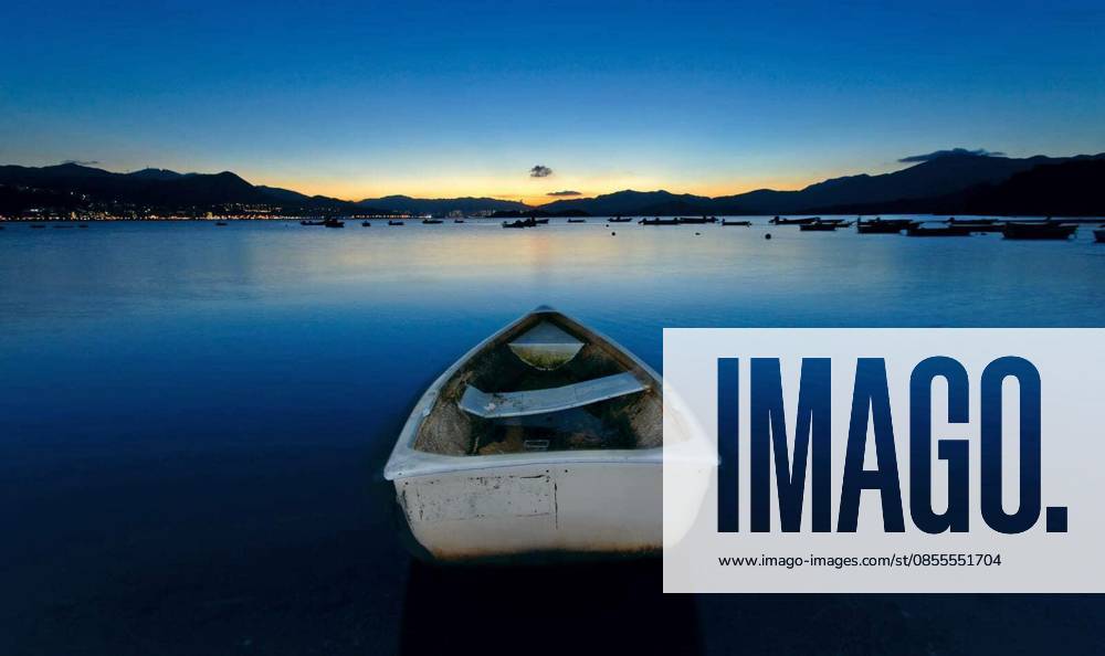 Sunset on the lake, boat