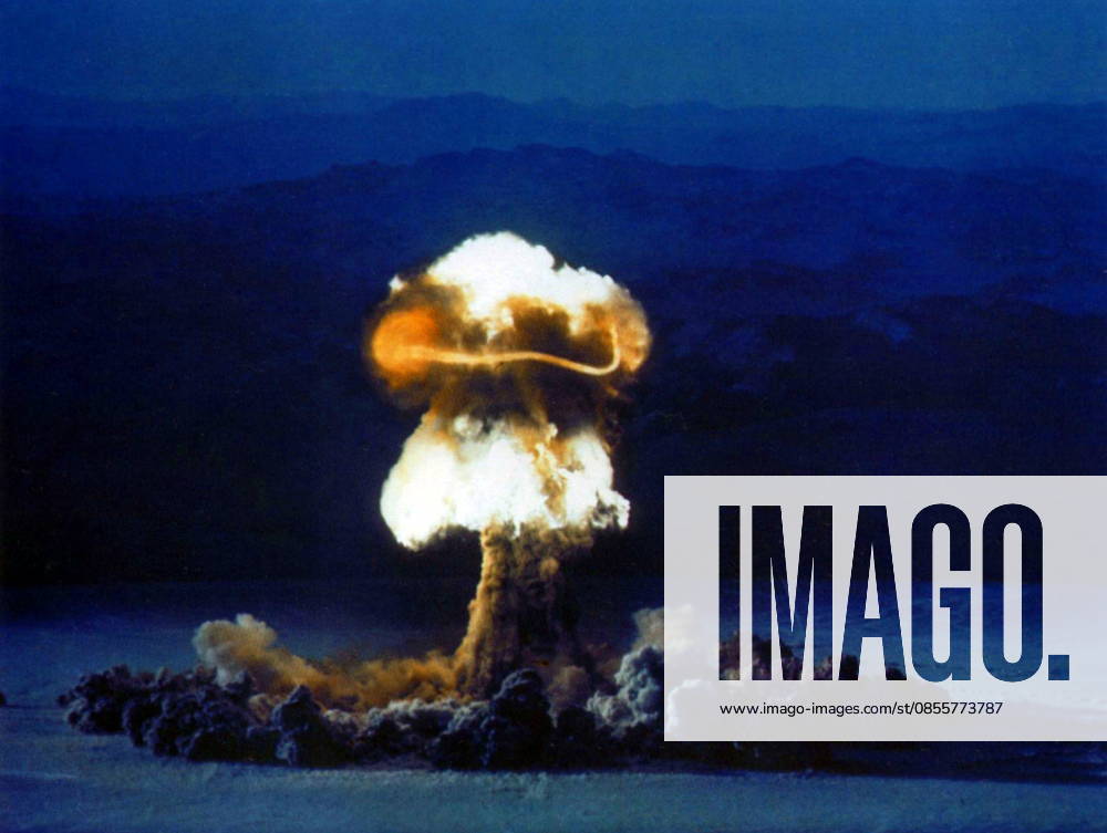 US Nuclear device test Priscilla 700-foot balloon weapon explosion, 24 June 1957, 37 kt. US Nuclear device (bomb) test Priscilla 24 June 1957. Test Height and Type: 700 Foot Balloon with a yield of Yield: 37 kt. Weapon Explosion Editorial use only. All other uses to be cleared with the copyright owner (World History Archive), in advance., WHA_014_0326.jpg, US; Nuclear device; bomb; test; Priscilla; 24 June 1957; 700 foot balloon; yield; 37 kt; weapon; explosion; atomic; detonation; mushroom cloud; Cold War; Nevada Test Site; United States; military; defense; historical; nuclear testing; radiation; fallout; destructive; power; energy; destructive force; atomic bomb; nuclear explosion; test site; historical event.