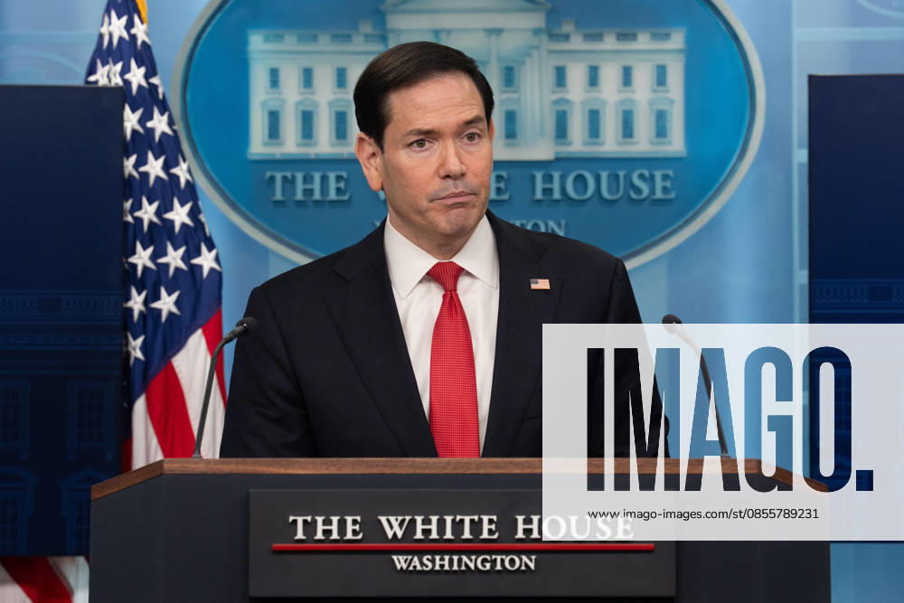 Secretary of State Marco Rubio hosts the White House press briefing on May 5, 2026. Rubio is taking the place of White House Press Secretary Karoline Leavitt who is on maternity leave. Washington United States - ZUMAl312 20260505_znp_l312_030