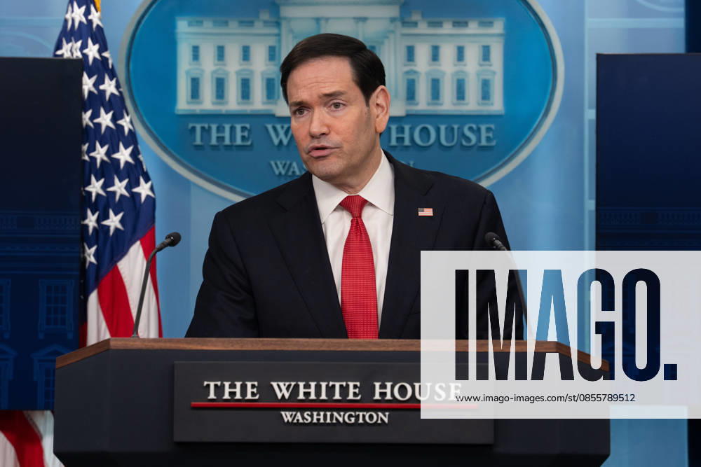 Secretary of State Marco Rubio hosts the White House press briefing on May 5, 2026. Rubio is taking the place of White House Press Secretary Karoline Leavitt who is on maternity leave. Washington United States - ZUMAl312 20260505_znp_l312_029