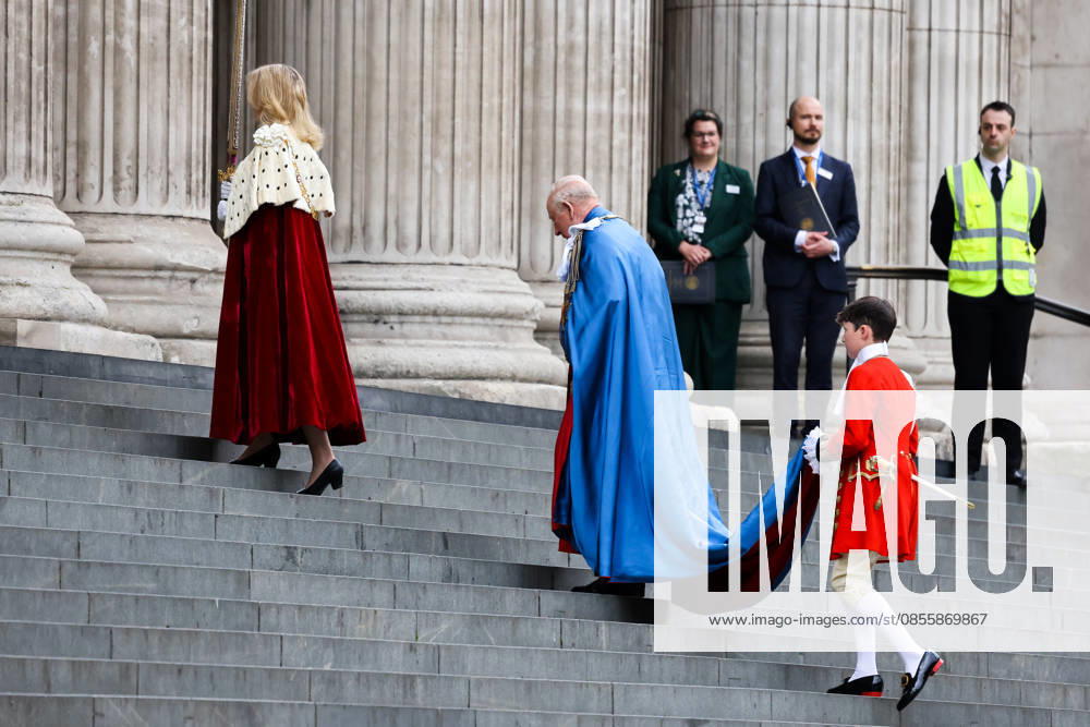 London, UK. King Charles III arrives at St Paulâ€⠢s Cathedral in London for a service of the Order of St Michael and St George, one of the chivalric orders from which honours are granted annually on the advice of the Prime Minister. London UK - ZUMAl94_ 20260507_zaf_l94_050