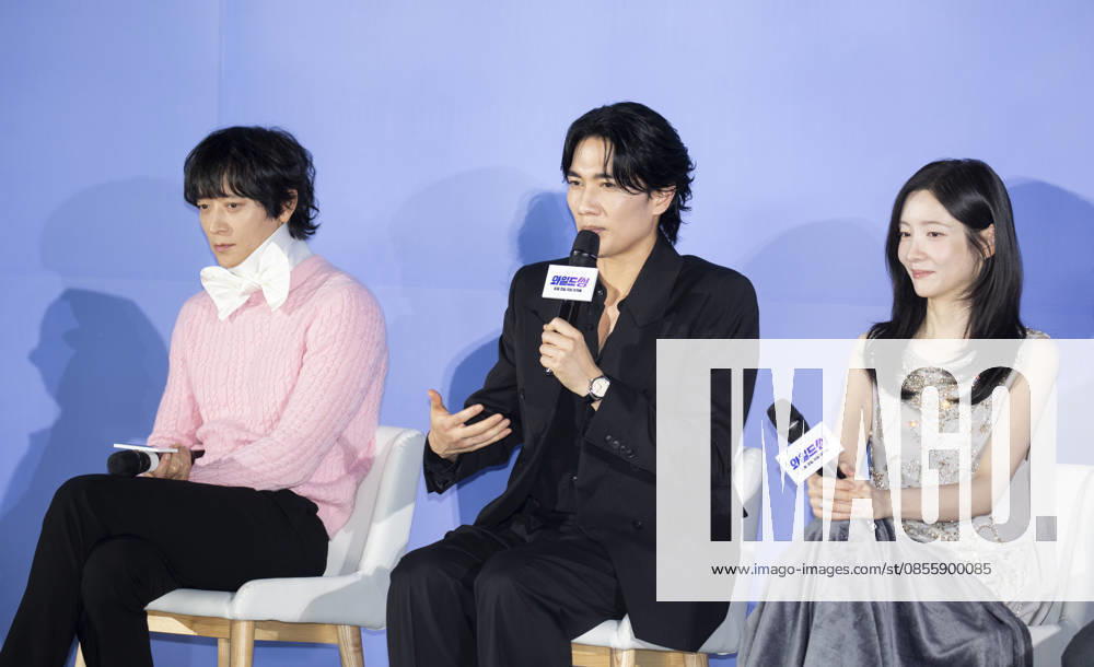 Gang Dong-Won, Uhm Tae-Goo and Park Ji-Hyun, May 7, 2026 : Cast members (L-R) Gang Dong-Won, Uhm Tae-Goo and Park Ji-Hyun at a press conference for the movie Wild Sing in Seoul, South Korea. The Korean comedy movie recreates earlier era of K-pop scene. aflo_329509592