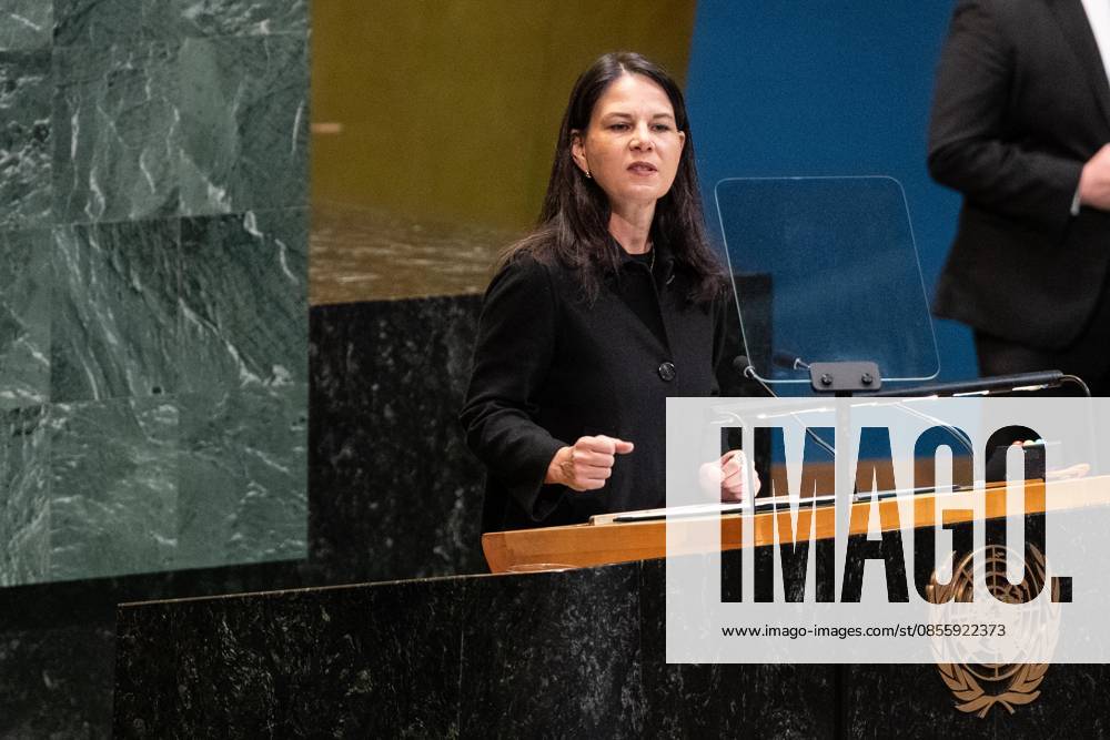 Annalena Baerbock, President of the General Assembly speaks during Second International Migration Review Forum at UN General Assembly Hall at UN Headquarters in New York, NY on May 7, 2026. Bronx USA - ZUMAr339 20260507_znp_r339_002
