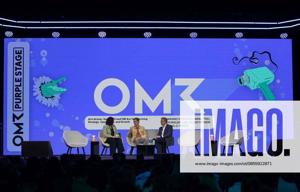 GER, Hamburg, trade fair, exhibition halls, Online Marketing Rockstars Festival, event for digital marketing and technology, OMR Expo, trade fair, OMR Festival 2026 in Hamburg, Alexis Tsingeni Retail Reporter and Podcaster Retail o Tones , Tim Engler CIO, OBI , Mariano Gomide de Faria Co Founder and Co CEO, VTEX on the Purple Stage CE