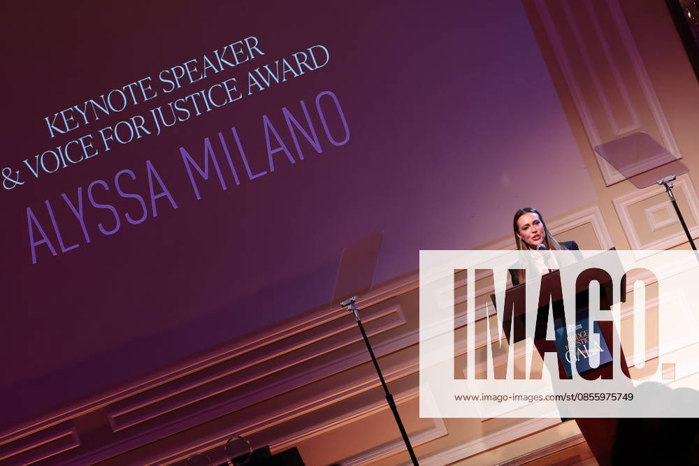 Alyssa Milano attends the 2026 Bridge to Justice Gala in Los Angeles Los Angeles CA May 7 Alyssa Milano speaks at the 2026 Bridge to Justice Gala hosted by The Survivor Justice Center on May 7, 2026 Credit AdMedia 455688 2026 05 07 Los Angeles United States Milano, Alyssa