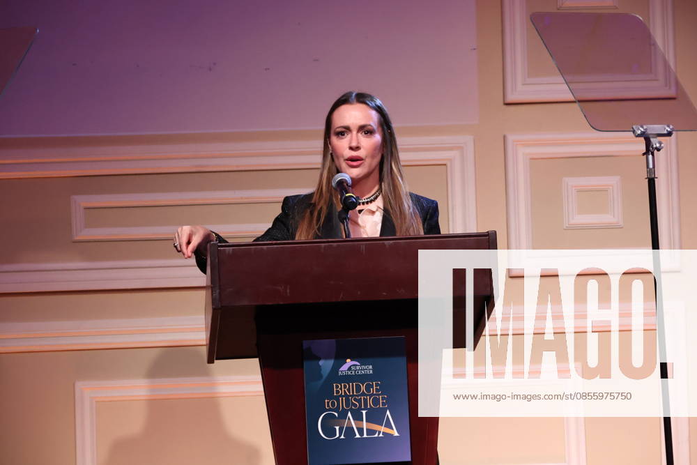 Alyssa Milano attends the 2026 Bridge to Justice Gala in Los Angeles Los Angeles CA May 7 Alyssa Milano speaks at the 2026 Bridge to Justice Gala hosted by The Survivor Justice Center on May 7, 2026 Credit AdMedia 455688 2026 05 07 Los Angeles United States Milano, Alyssa