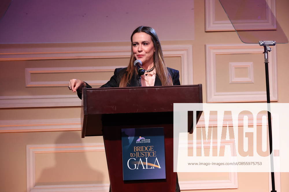 Alyssa Milano attends the 2026 Bridge to Justice Gala in Los Angeles Los Angeles CA May 7 Alyssa Milano speaks at the 2026 Bridge to Justice Gala hosted by The Survivor Justice Center on May 7, 2026 Credit AdMedia 455688 2026 05 07 Los Angeles United States Milano, Alyssa