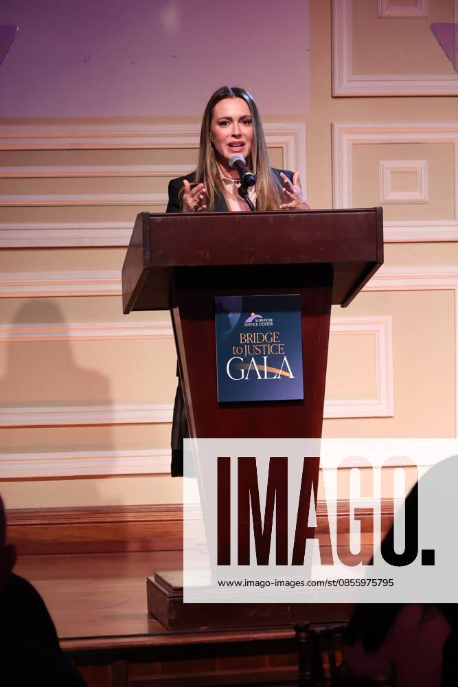 Alyssa Milano attends the 2026 Bridge to Justice Gala in Los Angeles Los Angeles CA May 7 Alyssa Milano speaks at the 2026 Bridge to Justice Gala hosted by The Survivor Justice Center on May 7, 2026 Credit AdMedia 455688 2026 05 07 Los Angeles United States Milano, Alyssa