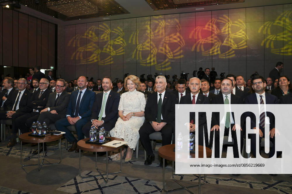 Belgium-Turkiye Business Forum in Turkiye s Istanbul ISTANBUL, TURKIYE - MAY 11: Queen Mathilde, Turkish Trade Minister Omer Bolat, Belgian Foreign Minister Maxime Prevot, Belgian Defense Minister Theo Francken attend the Belgium-Turkiye Business Forum held in Istanbul, Turkiye on May 11, 2026. Arife Karakum Anadolu Istanbul Turkey. Editorial use only. Please get in touch for any other usage.