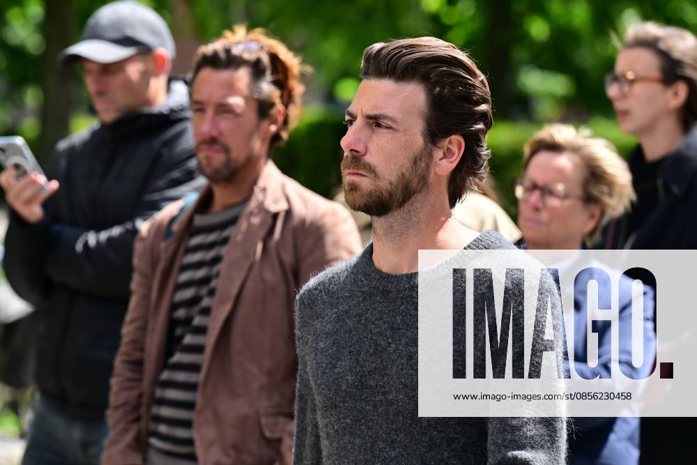 Sports Television Presenter Joris Brys pictured during the funeral ceremony for Belgian media figure Hans Otten, Monday 11 May 2026 in Mechelen. Otten died on May 5. DIRKxWAEM 173490346